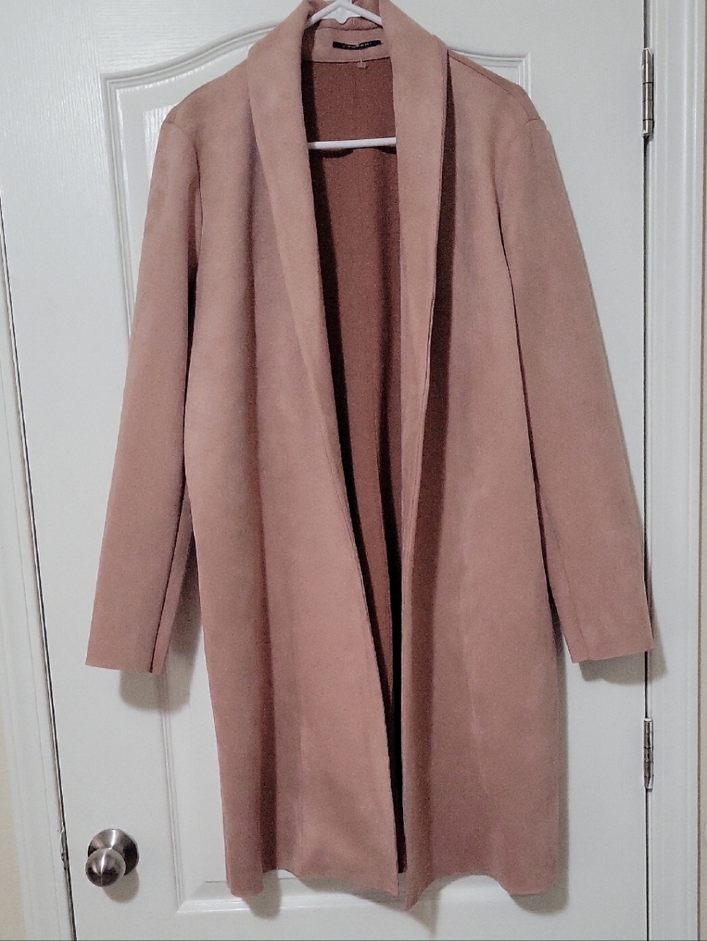 T Tahari Dusty Rose Open-Front Trench Coat